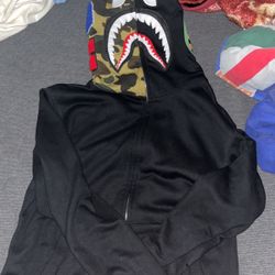 Black Bape Zip Up Half Camo 