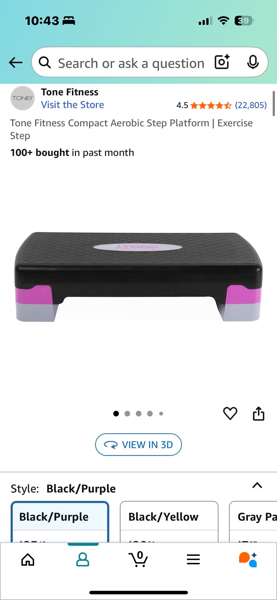 Tone Fitness Compact Aerobic Step Platform