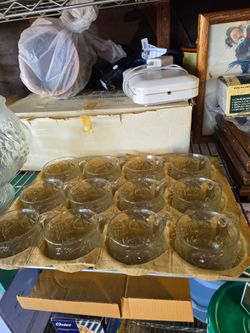 Vintage 26-Piece Jeannette Glass Crystal Fruit Design Punch Bowl Set