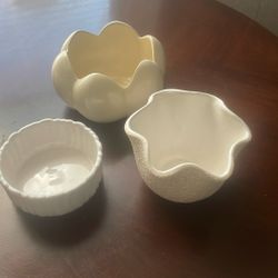 Used Lot Of 3 Ceramic Bowls 