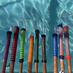 Custom Made Bamboo Fishing Gaffs and Bait Nets Op