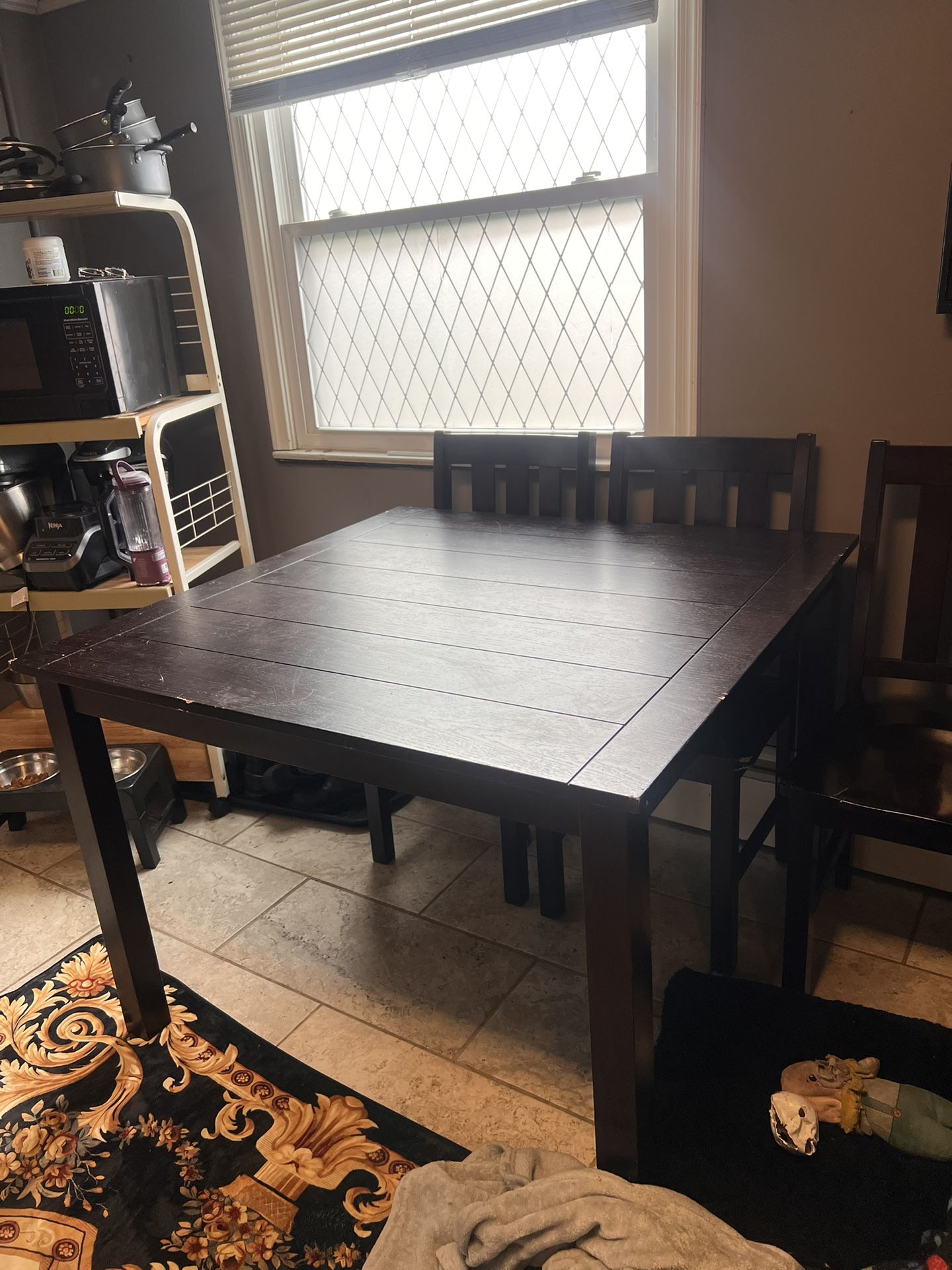 5-Piece Wood Dining Set – Table + 4 Chairs 