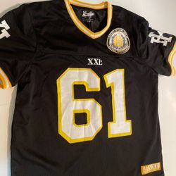 CLOTH Hard Knocks #61 Black Yellow White Football Jersey  Shirt Size large