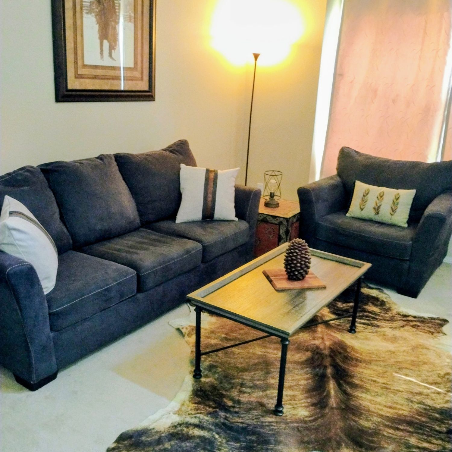 Navy Blue Sofa & Chair Set | 🚛 DELIVERY