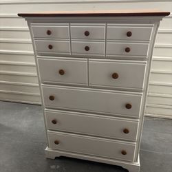 5-drawer White/pine Wood Dresser
