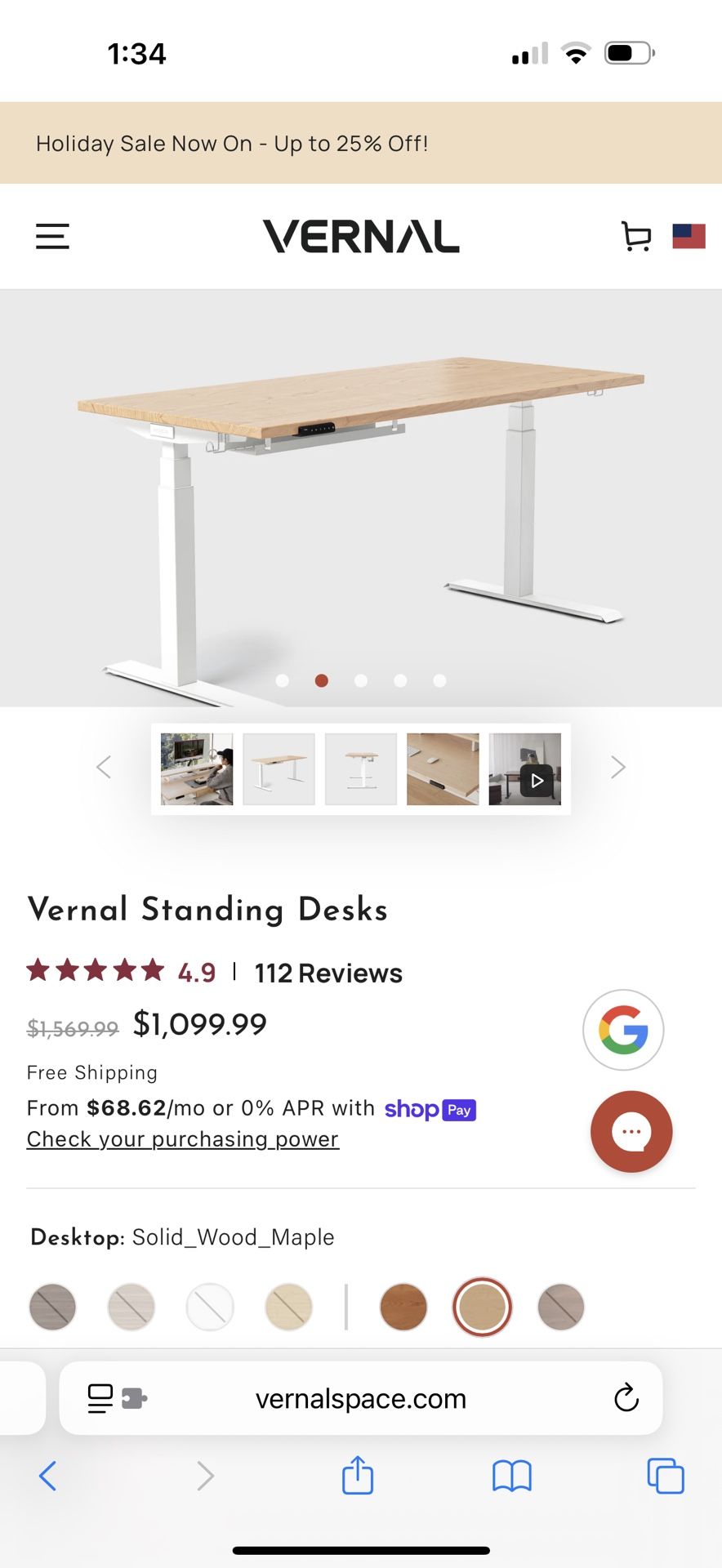 Vernal Standing Desk
