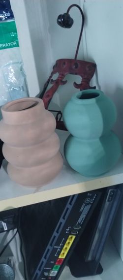 Set of Two Decorative Ceramic Vases