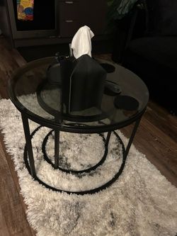 Coffee Tables 2pcs –Glass & Metal Frame