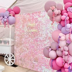 36 pcs  Pink Sequins Shimmer Wall $60 /36 Panel Backdrop 6ft X6ft For Sale