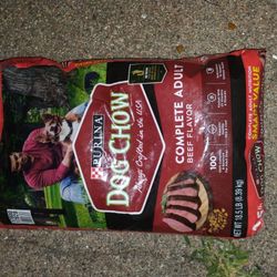 3 Whole Bags 18.5lbs Purina Dog Chow Complete Adult Dry Food Kibble Beef Flavor