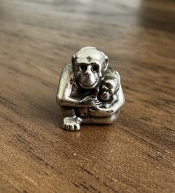 Authentic Pandora .925 ALE Monkey & Baby Charm Retired Charm
