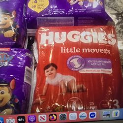Huggies/ Lus Diapers Sizes P  3 And 4