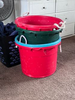 Plastic Buckets with Rope Handles