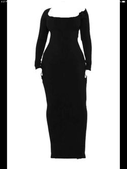 Black Long Sleeve Maxi Bodycon Dress