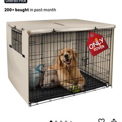 Explore Land 36 Inches Dog Crate Cover Heavy Duty Polyester Pet Kennel Sunshade Universal Fit For Wire Cage (Light Tan)