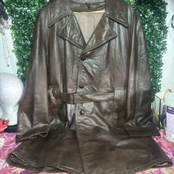 Vintage Men’s XL Brown Leather Jacket 