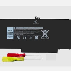F3YGT Battery Latitude 60Wh 7480 Battery Replacement for Dell Latitude 12 7000 7