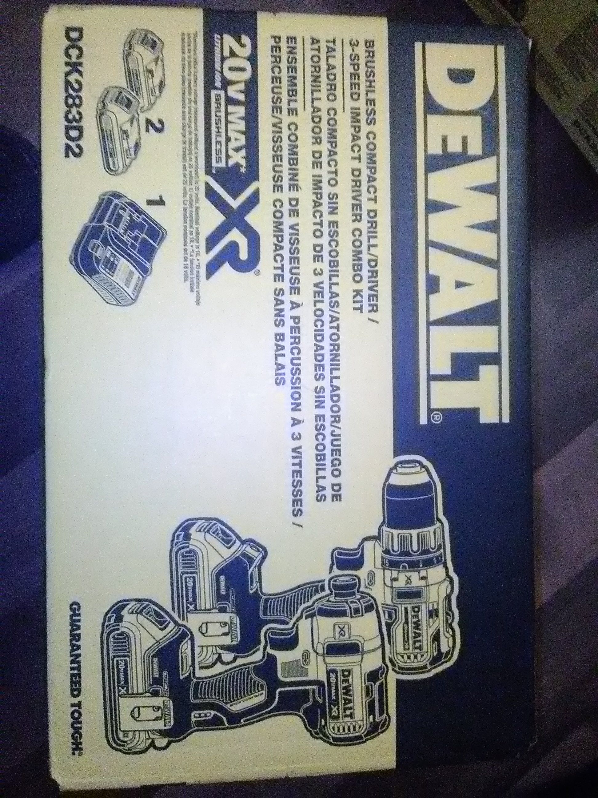 DeWalt 20v drill with impact and xr batteries