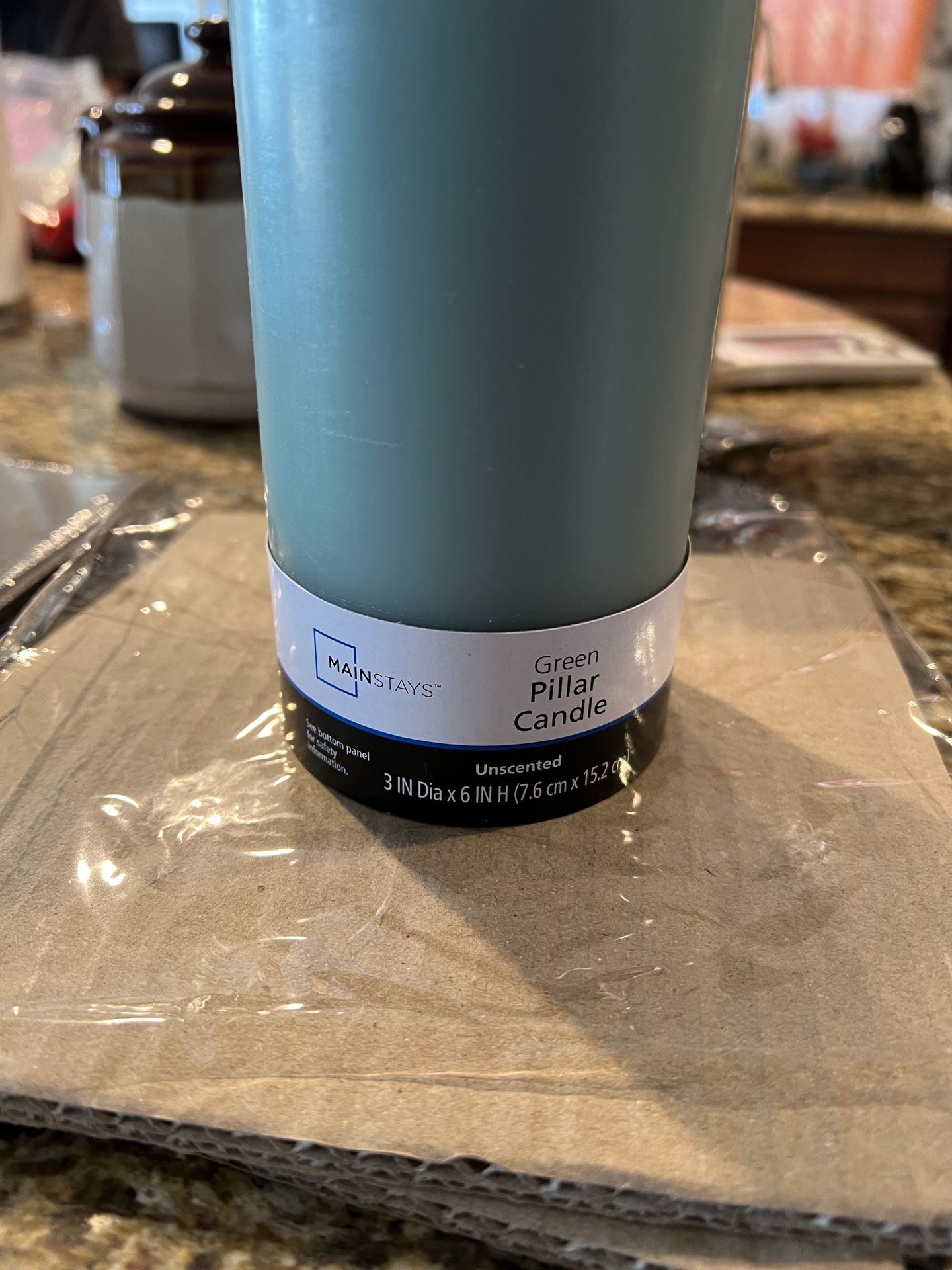 Mainstay Pillar Candle Unscented Green