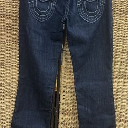 True Religion Section Straight Jeans Size 27 Made in USA Dark Wash
