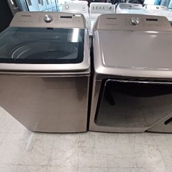 Samsung Top Load Washer And Electric Dryer Set Used 90day's Warranty 