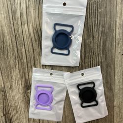 3 Pet Collar Case for Airtag, Black, Navy & Purple