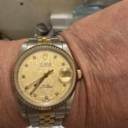 Tudor Rolex Two Tone Automatic Watch Running 