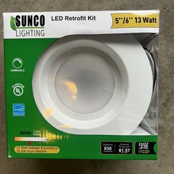 Sunco 5&6in LED Retrofit Kit Qty- 6- New