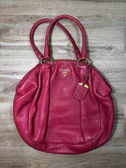 Authentic Prada Pink Leather Shoulder Bag – Like New!