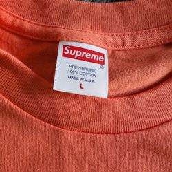 New 
Size - Large Men's 
Supreme long sleeve blank t-shirt 
Orange Tee