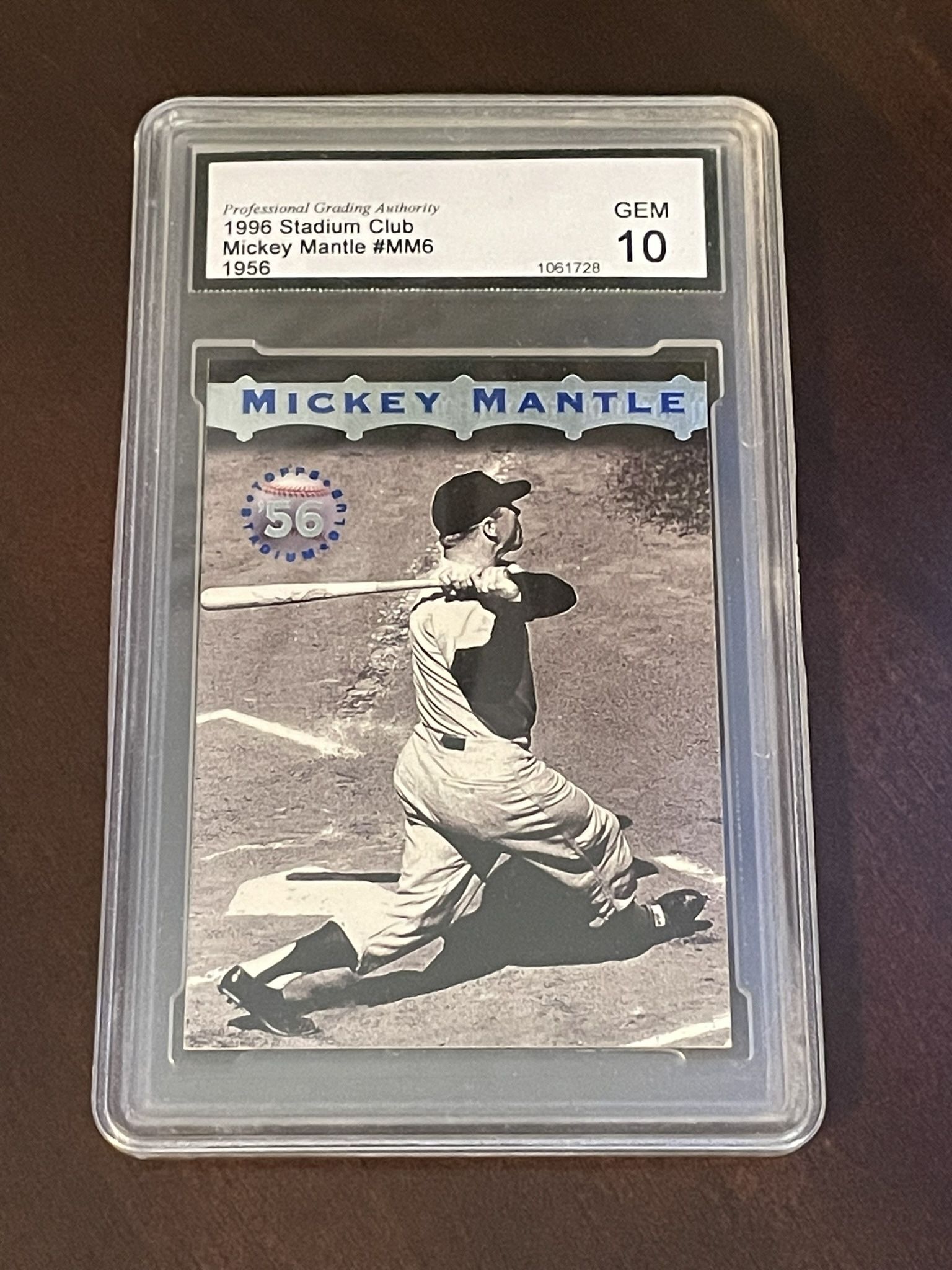 New York Yankees Mickey Mantle Graded 10 Baseball Card