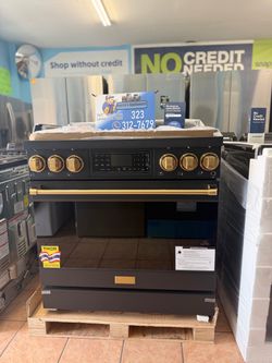 Thor 36 Inch Professional Gas Range with Tilt Panel Touch Control in Black/Bronze