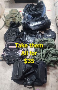 Brand name Backpacks duffle bags all for 35