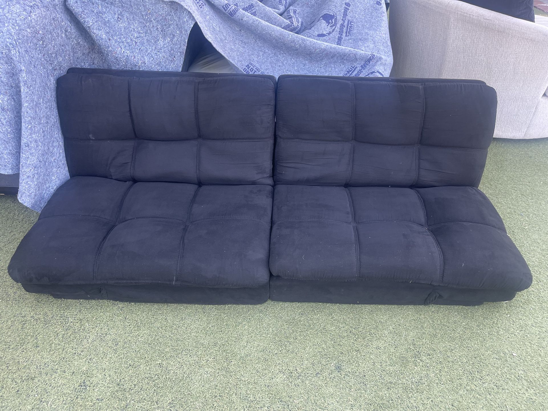 Floor couch bed turns into a couch or a bed