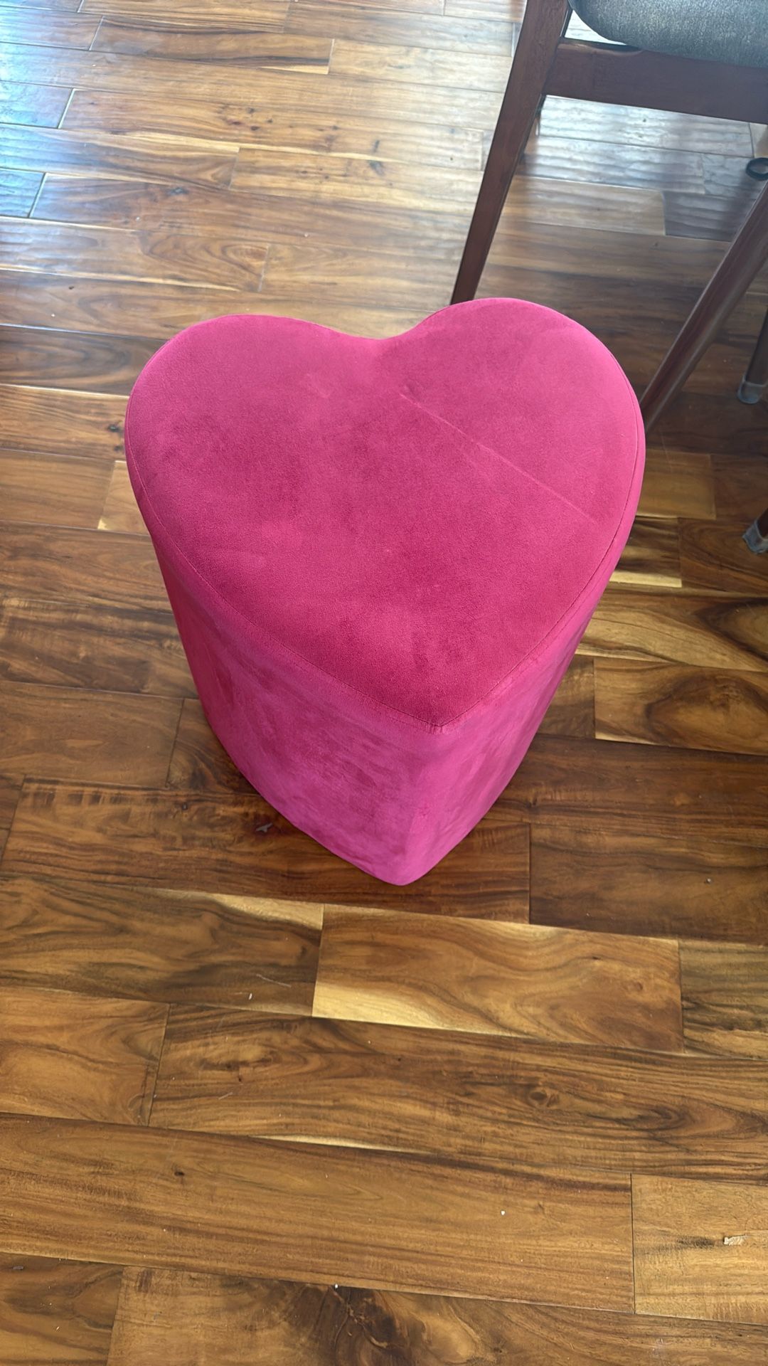 Pink Heart shaped Velvet Stool