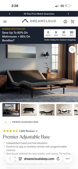 Dreamcloud, Adjustable Base, Full
