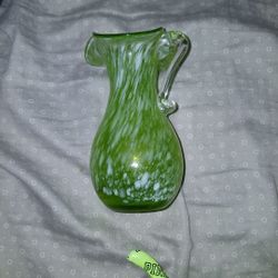 Handblown Green Glass Vase 
