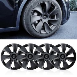 Hubcaps for Tesla Model Y Wheel Cover Hub Caps Wheels Rim Covers Replacement Matte Black Tesla Model Y Accessories 2024 2023 2022 2021  Brand New, Ret