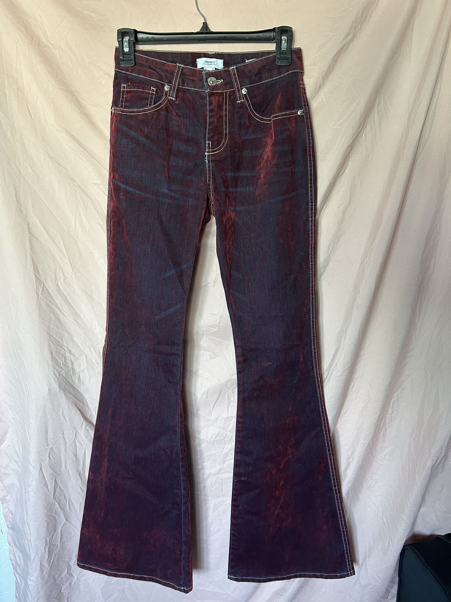 Denim/velvet Flared jeans 