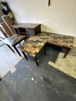 Entertainment Center, Coffee Table & Two End Tables