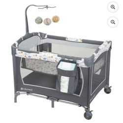 Baby Trend Nursery Center Playard with Animal Toys, Grey