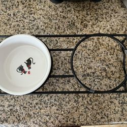 Cat Tray With Glass Bowl 