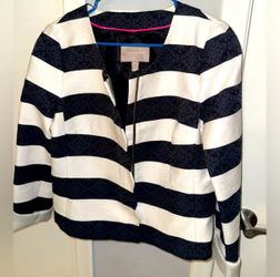 Banana Republic Black and White Striped Blazer