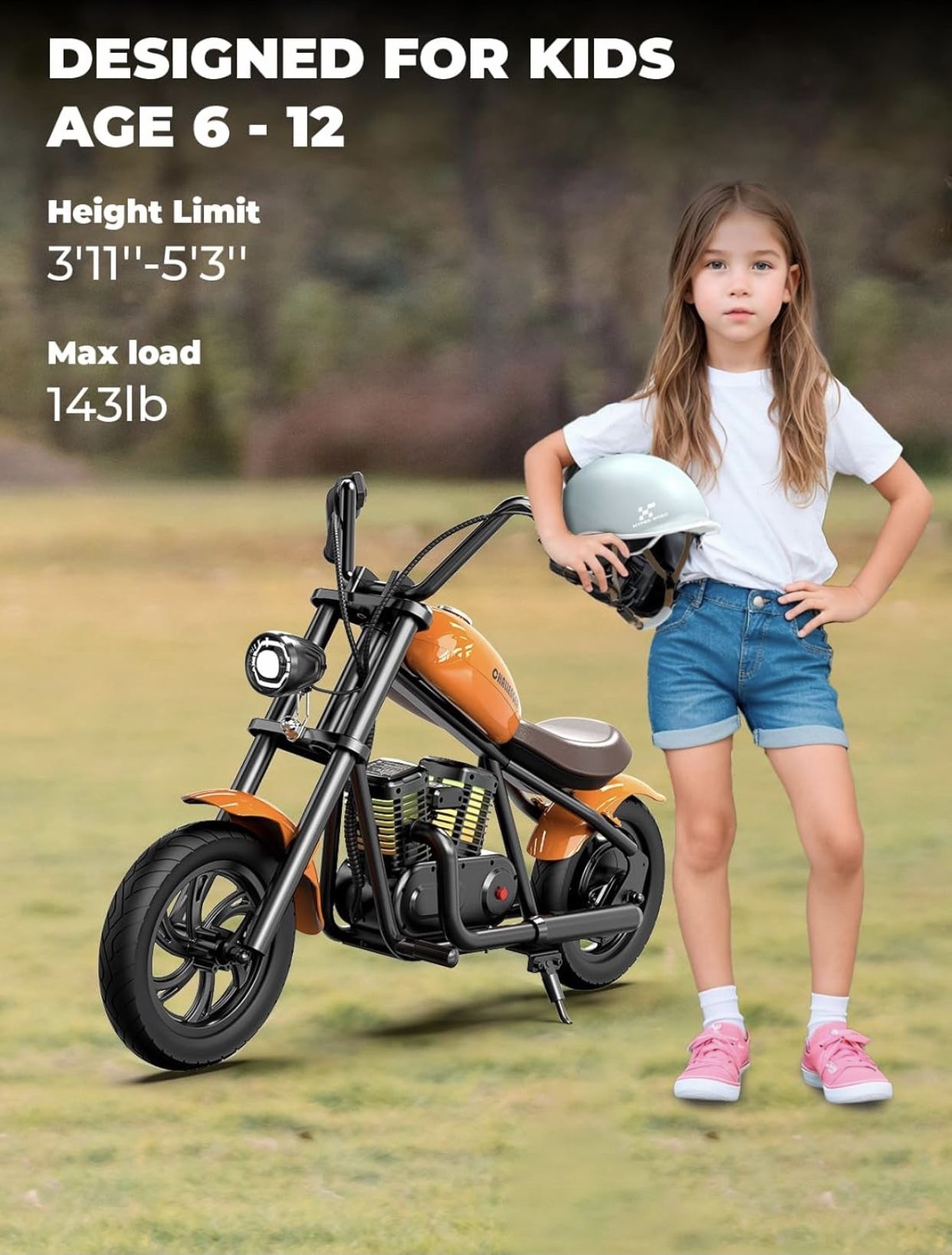 Kids Outdoor Electric Bike Chopper Harley