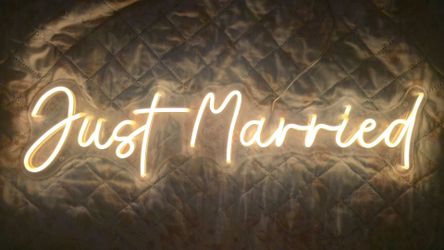 Just Married Acrylic Neon Sign