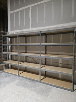 5 Tier Shelving 48 in W x 24 in D American Made Used Heavy Duty Steel Boltless Storage Racks Delivery Available
