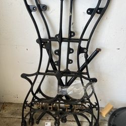 Antique Vintage Iron White Sewing Machine Base 