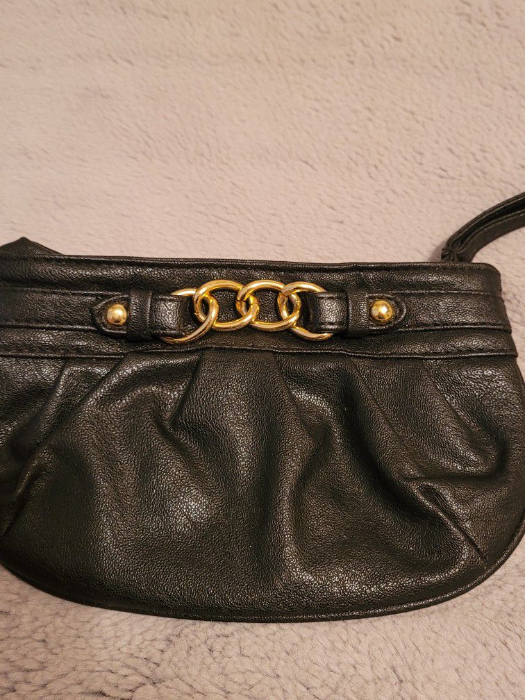 Women's Black and Gold Wristlet 