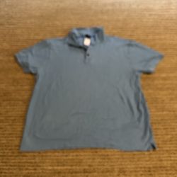Men's XXL Patagonia Organic Cotton Light Blue Polo Shirt Vintage