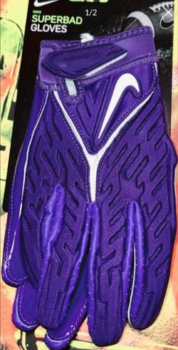 Brand New Nike Superbad Football Gloves Purple White Men Size 2XL